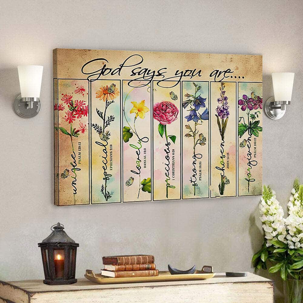 God Says You Are Christian Canvas Wall Art Bible Verse Faith Gift God Says You Are Christian Canvas Wall Art Bible Verse Faith Gift