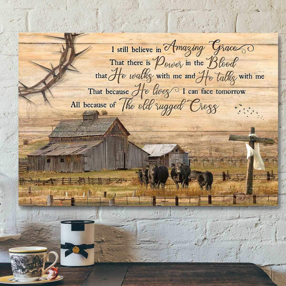 Angus Cows With Country Farm I Still Believe In Amazing Grace Bible Verse Scripture Canvas Wall Art Angus Cows With Country Farm I Still Believe In Amazing Grace Bible Verse Scripture Canvas Wall Art