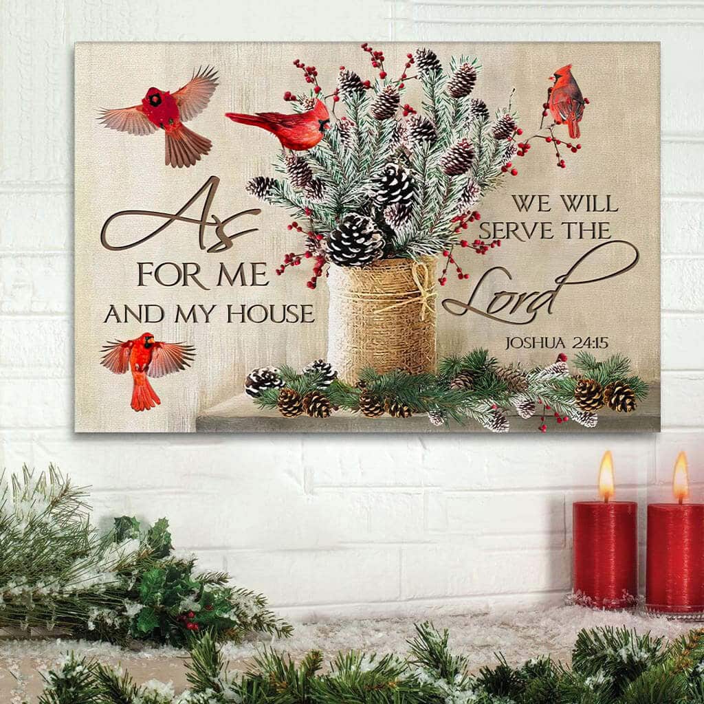 As For Me And My House Christmas Bible Verse Religious Canvas Wall Art As For Me And My House Christmas Bible Verse Religious Canvas Wall Art