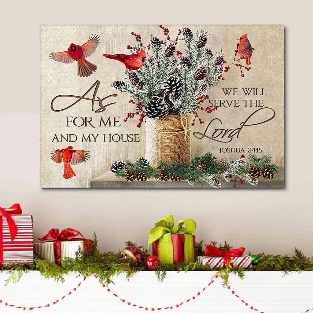 As For Me And My House Christmas Bible Verse Religious Canvas Wall Art As For Me And My House Christmas Bible Verse Religious Canvas Wall Art