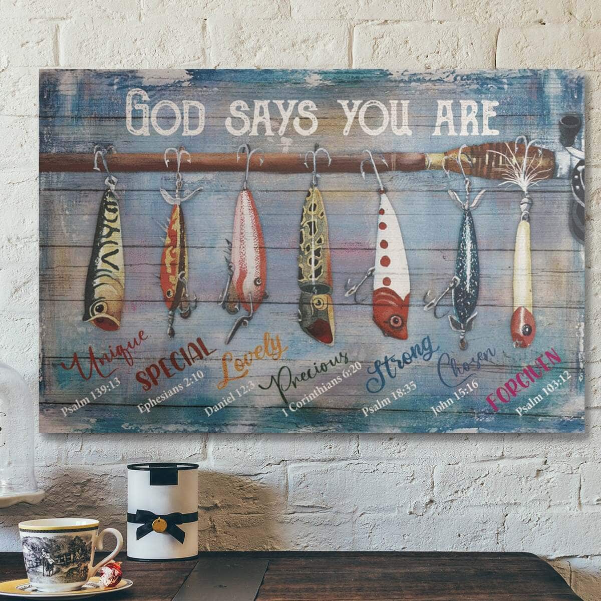Bible Verse Fishing God Says You Are Christian Canvas Wall Art Bible Verse Fishing God Says You Are Christian Canvas Wall Art