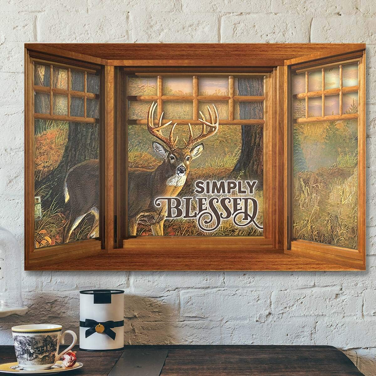 Bible Verse Simply Blessed Scripture Deer Christian Canvas Wall Art Bible Verse Simply Blessed Scripture Deer Christian Canvas Wall Art