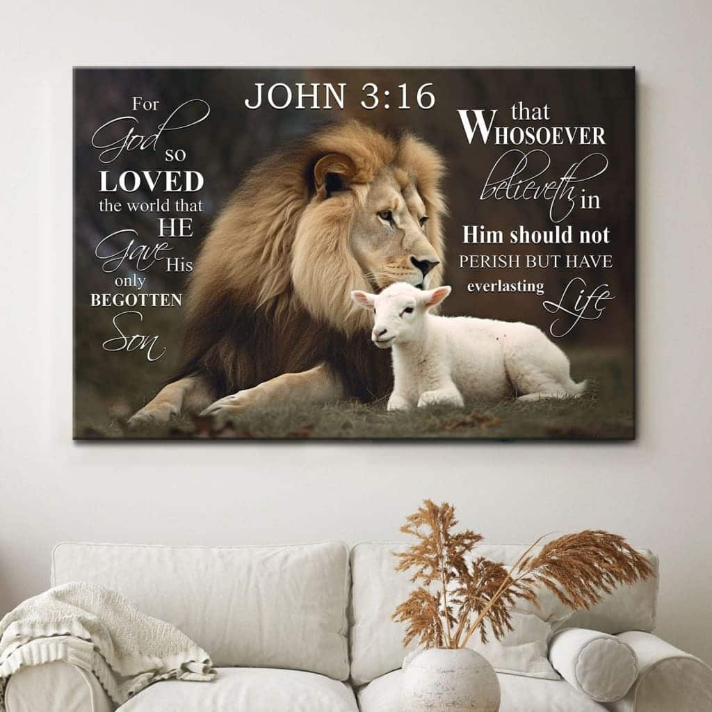 John 316 For God So Loved The World John 316 KJV Canvas Wall Art John 316 For God So Loved The World John 316 KJV Canvas Wall Art