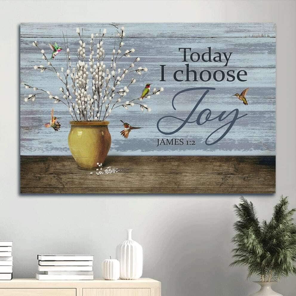 Baby White Flower James 1:2 Today I Choose Joy Canvas Wall Art Baby White Flower James 1:2 Today I Choose Joy Canvas Wall Art
