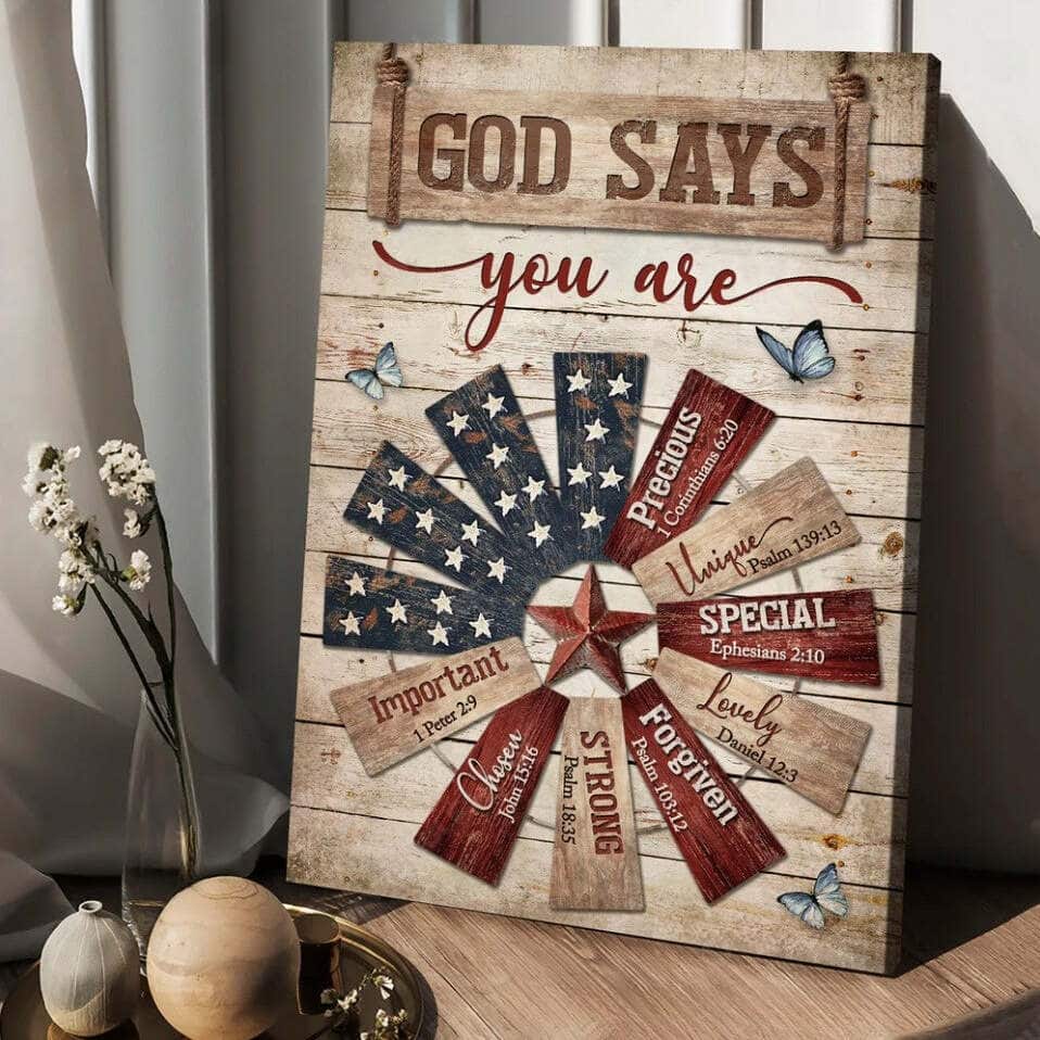 Christian Jesus Christ Star Symbol God Says You Are Canvas Print Christian Jesus Christ Star Symbol God Says You Are Canvas Print