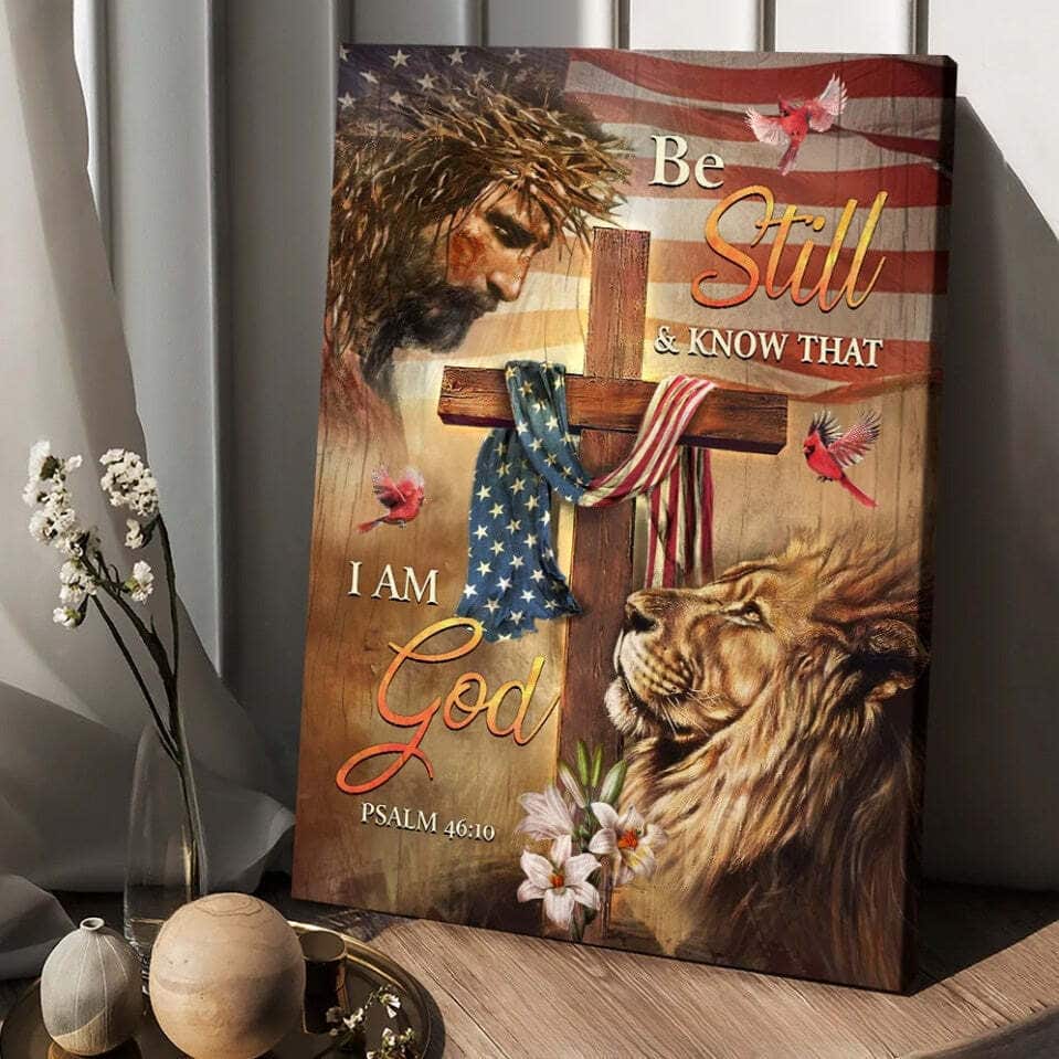 Jesus Lion Be Still And Know That I Am God Canvas Print
