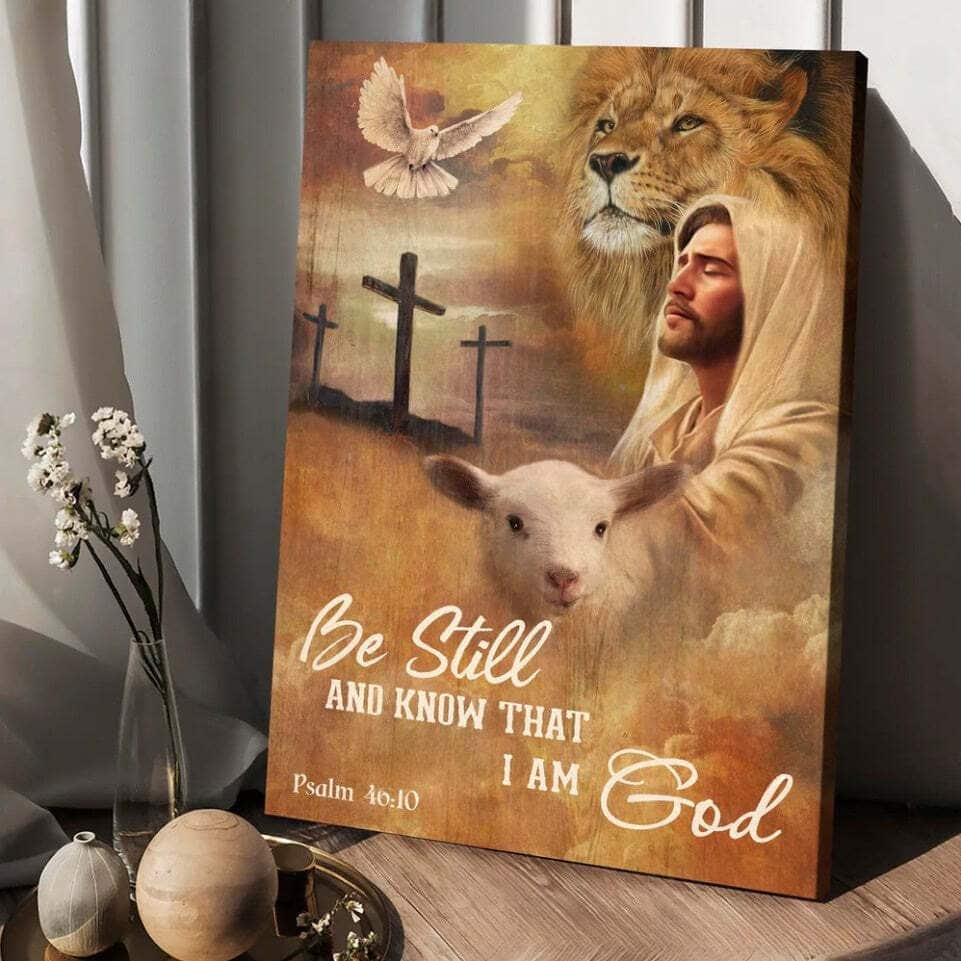 Jesus Lamb Of God Be Still And Know That I Am God Canvas Print