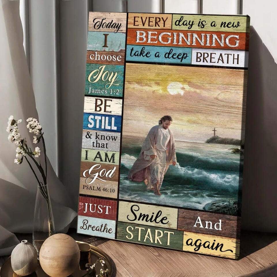 Jesus Walking On Water James 1:2 Today I Choose Joy Canvas Print Jesus Walking On Water James 1:2 Today I Choose Joy Canvas Print