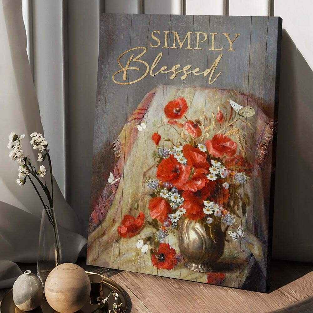 Poppy Butterfly Jesus Simply Blessed Canvas Print Poppy Butterfly Jesus Simply Blessed Canvas Print