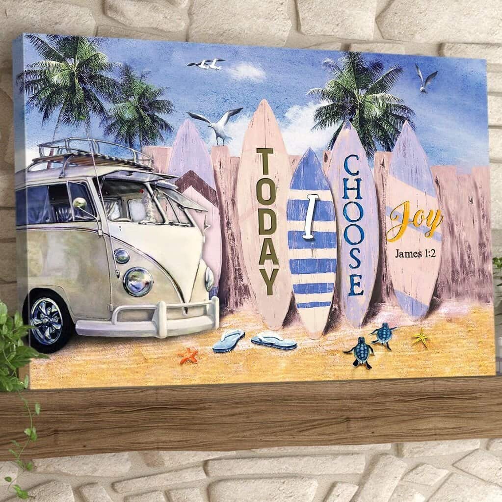 Christian Jesus James 1:2 Today I Choose Joy Canvas Wall Art Sand Beach Christian Jesus James 1:2 Today I Choose Joy Canvas Wall Art Sand Beach