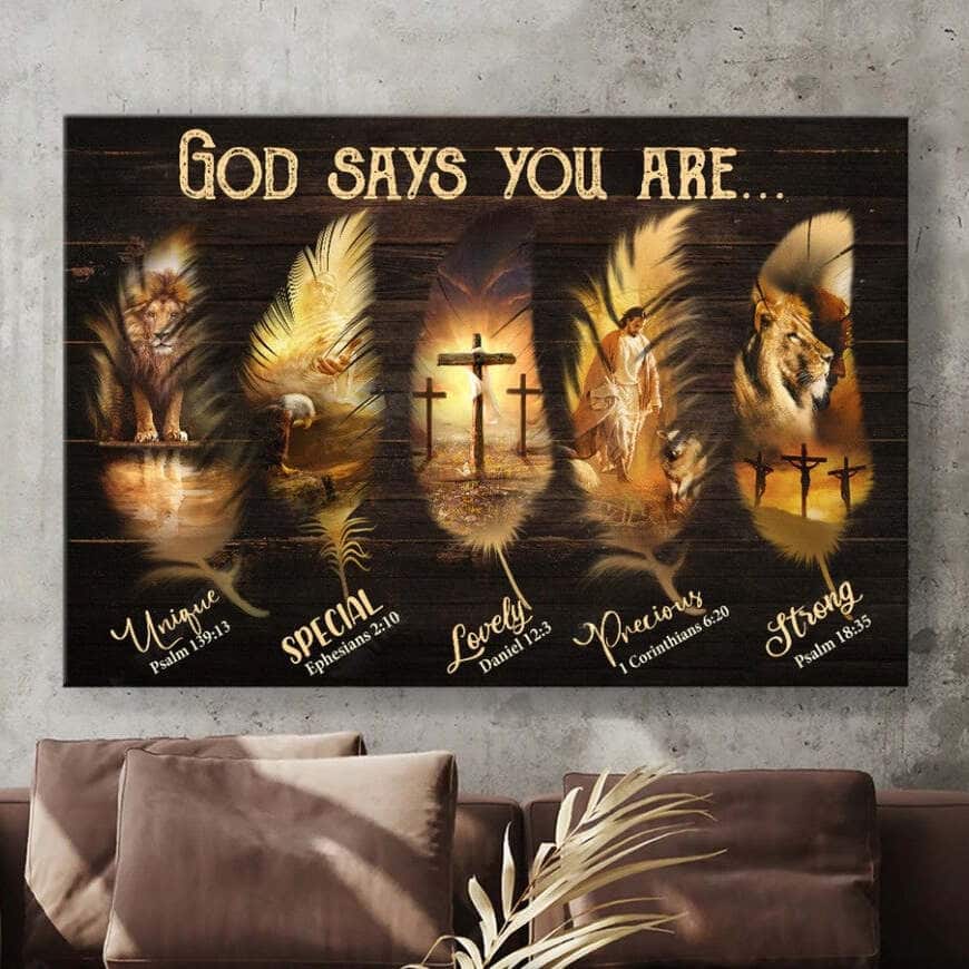 Christian Jesus God Says You Are Unique Canvas Wall Art Christian Jesus God Says You Are Unique Canvas Wall Art
