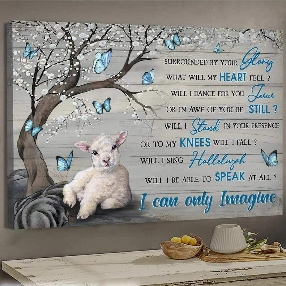 Christian I Can Only Imagine Canvas Wall Art Lamb Butterflies Christian I Can Only Imagine Canvas Wall Art Lamb Butterflies
