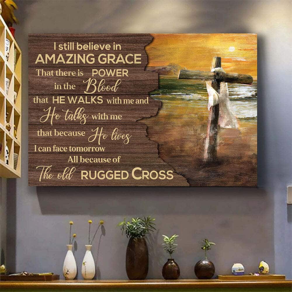 Sunset On The Beach Cross I Still Believe In Amazing Grace Canvas Wall Art Sunset On The Beach Cross I Still Believe In Amazing Grace Canvas Wall Art
