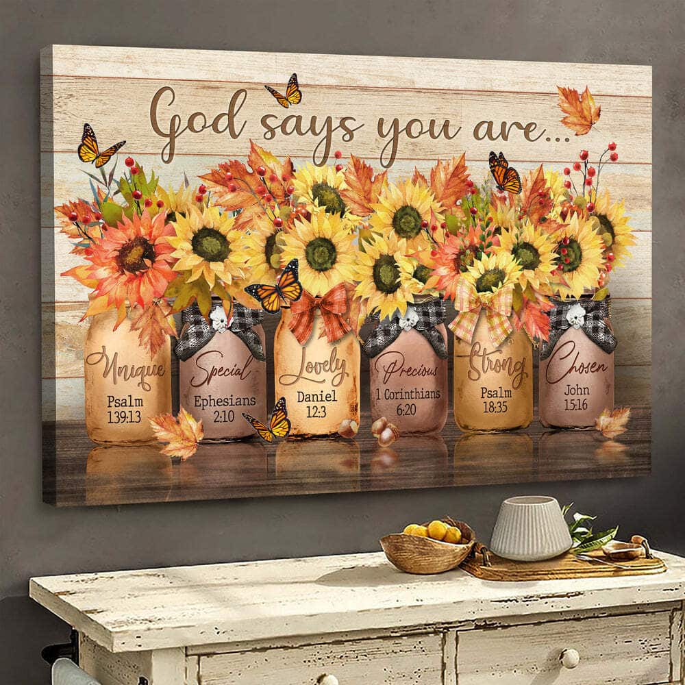 Christian God Says You Are Canvas Wall Art Sunflower Christian God Says You Are Canvas Wall Art Sunflower