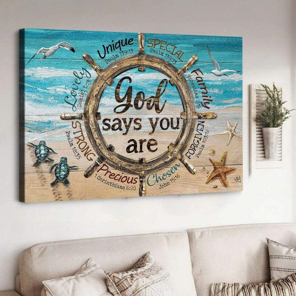 Christian God Says You Are Canvas Wall Art Sea Turtle Christian God Says You Are Canvas Wall Art Sea Turtle