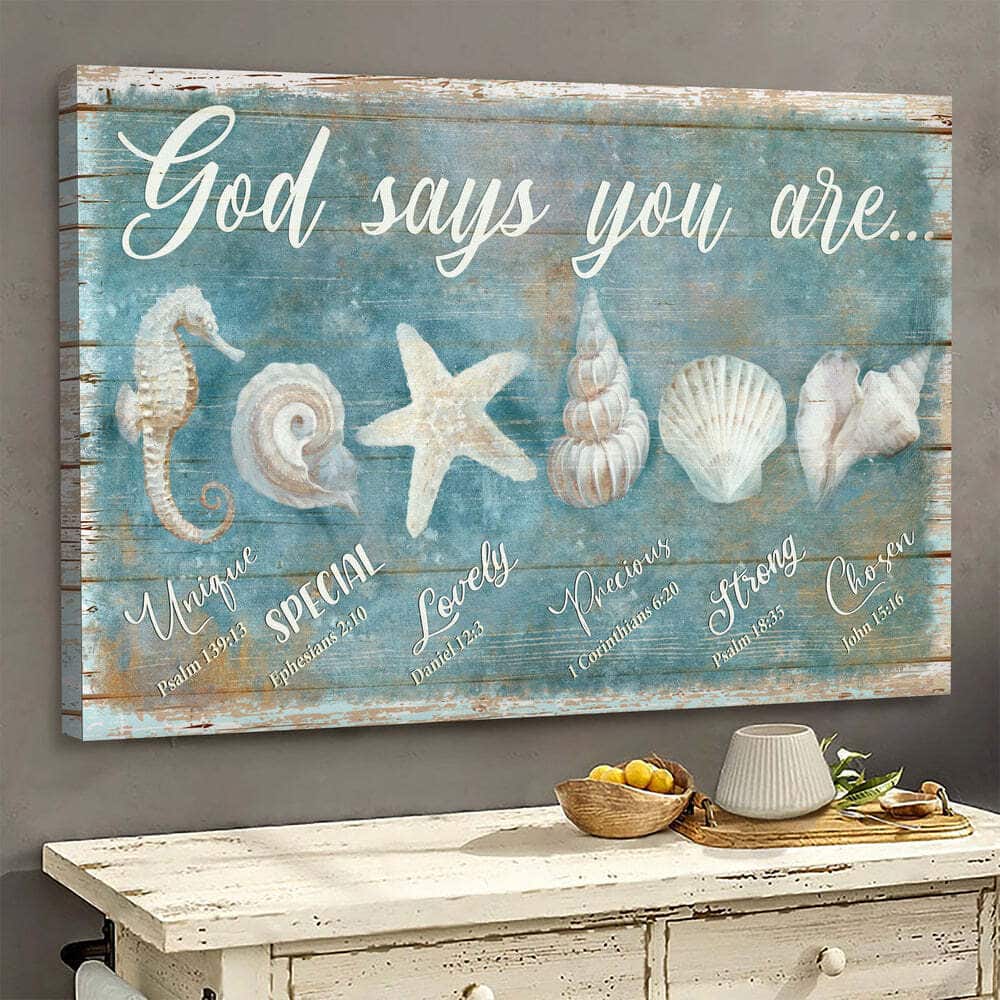 Christian God Says You Are Canvas Wall Art Seashells Christian God Says You Are Canvas Wall Art Seashells