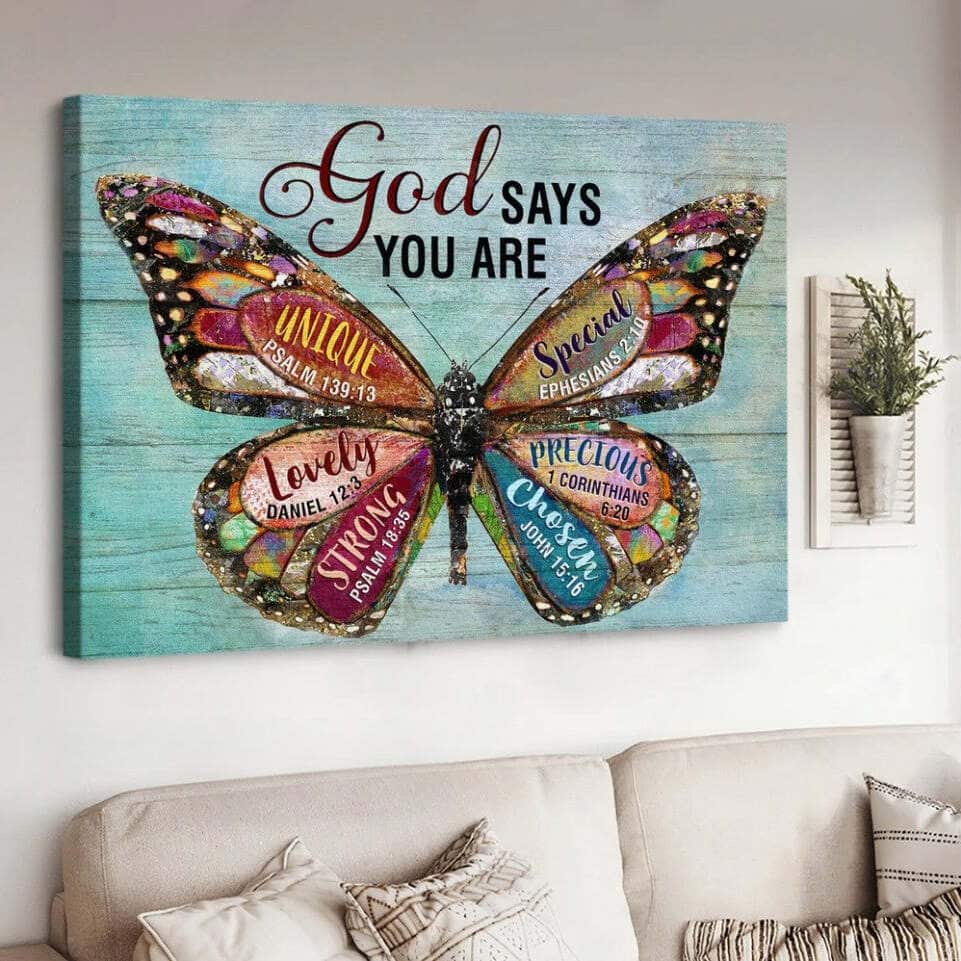 Christian God Says You Are Canvas Wall Art Butterfly Christian God Says You Are Canvas Wall Art Butterfly