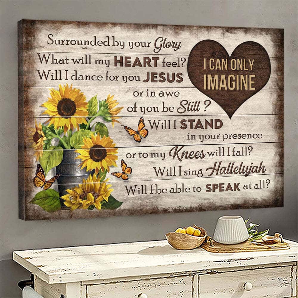 Butterflies Sunflower I Can Only Imagine Heart Canvas Wall Art Butterflies Sunflower I Can Only Imagine Heart Canvas Wall Art
