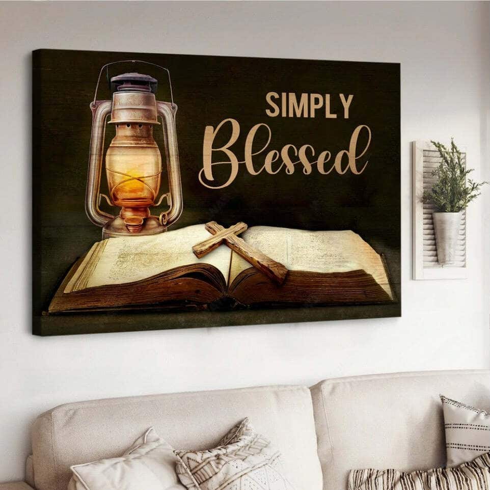Vintage Simply Blessed Canvas Wall Art