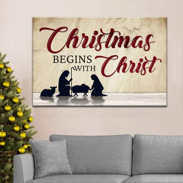 Christian Canvas Wall Art Christmas Begins With Christ Christian Canvas Wall Art Christmas Begins With Christ