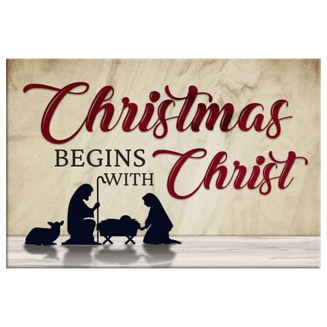 Christian Canvas Wall Art Christmas Begins With Christ Christian Canvas Wall Art Christmas Begins With Christ
