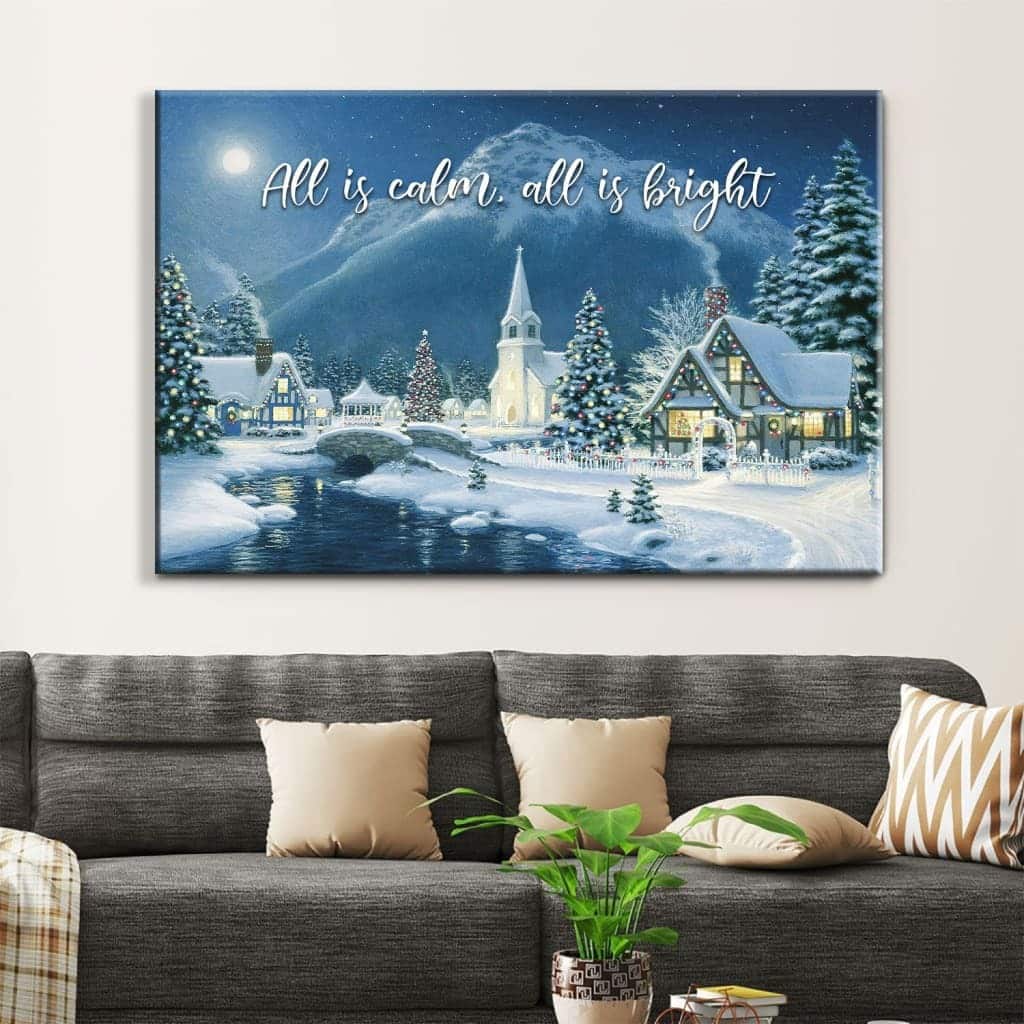 Christmas Christian Canvas Wall Art All Is Calm All Is Bright Christmas Christian Canvas Wall Art All Is Calm All Is Bright