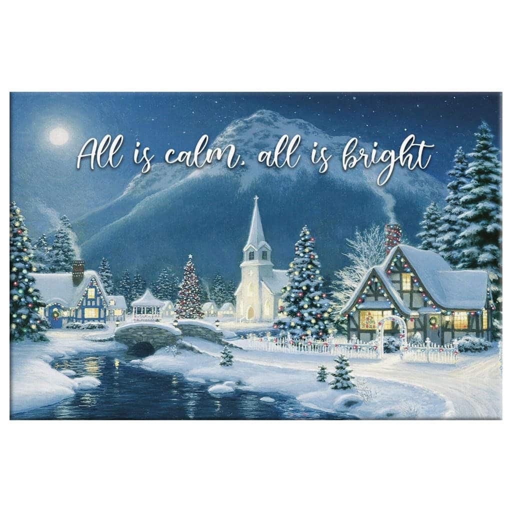 Christmas Christian Canvas Wall Art All Is Calm All Is Bright Christmas Christian Canvas Wall Art All Is Calm All Is Bright