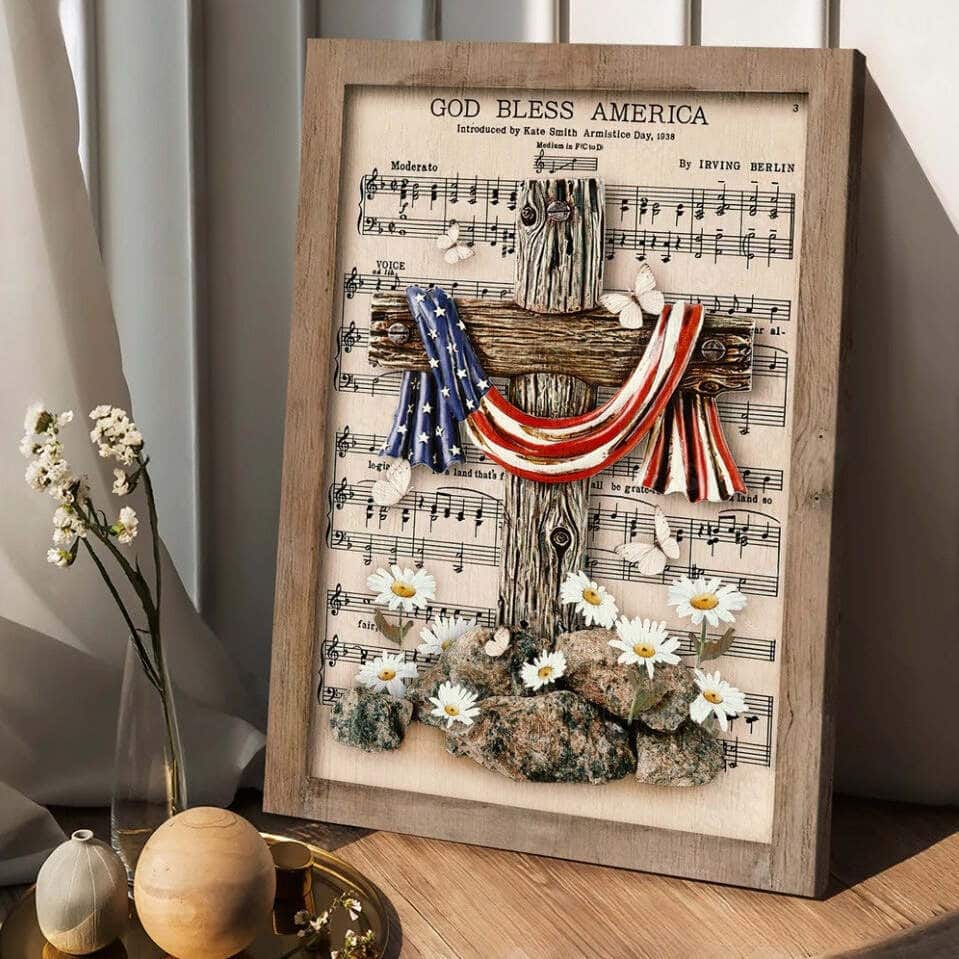 Vintage Christian God Bless America Canvas Print Vintage Christian God Bless America Canvas Print