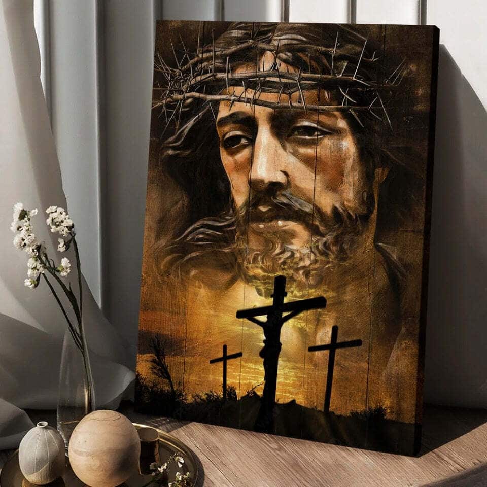 Christian Jesus Canvas Print Crown Of Thorn Jesus On The Cross Christian Jesus Canvas Print Crown Of Thorn Jesus On The Cross