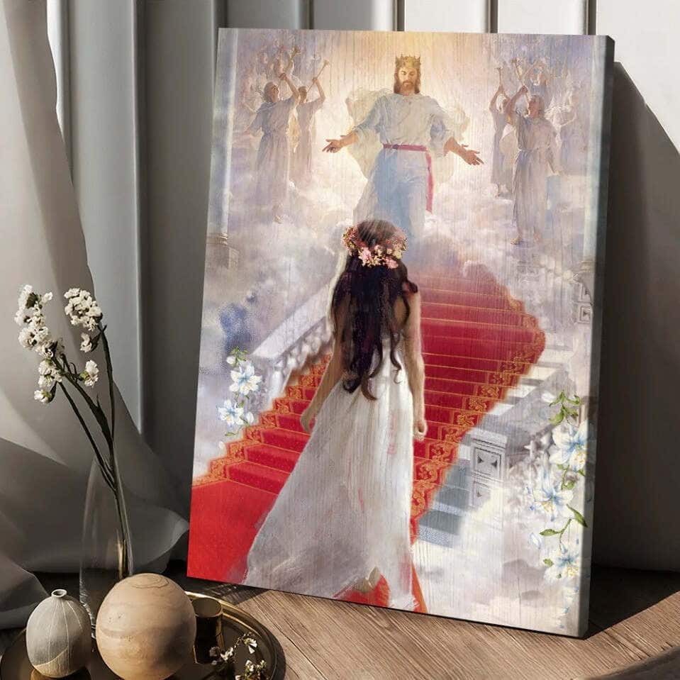 Christian Canvas Print Walking With Jesus The Way To Heaven Christian Canvas Print Walking With Jesus The Way To Heaven