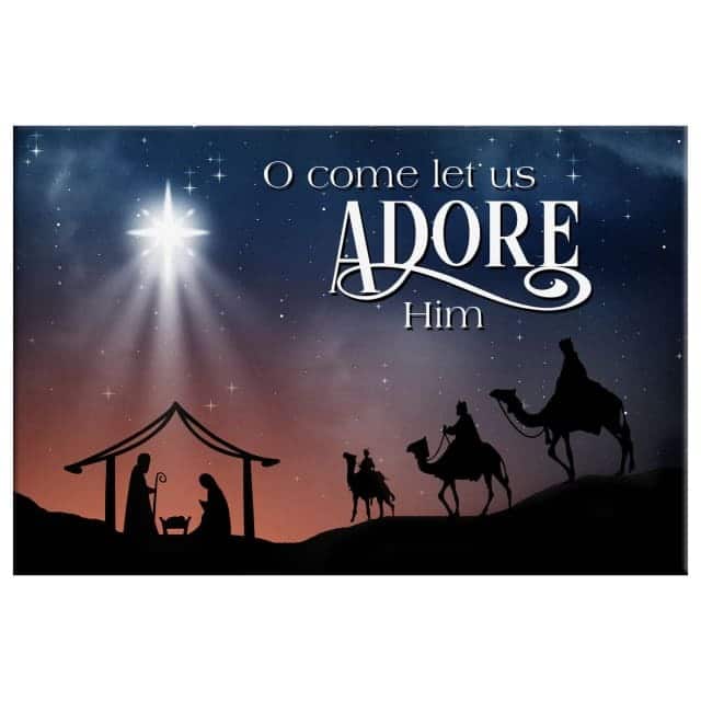 Christian Canvas Wall Art O Come Let Us Adore Him Christian Canvas Wall Art O Come Let Us Adore Him