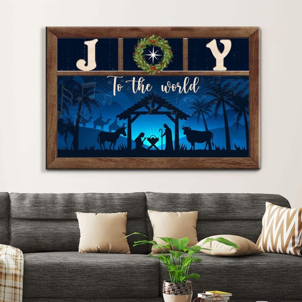 Christian Christmas Canvas Wall Art Joy To The World Christian Christmas Canvas Wall Art Joy To The World