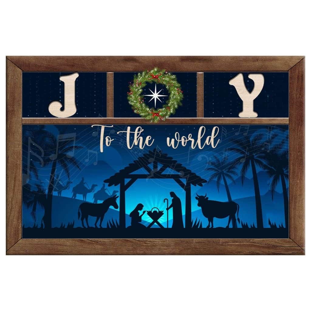 Christian Christmas Canvas Wall Art Joy To The World Christian Christmas Canvas Wall Art Joy To The World