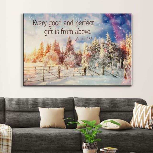 Christmas Canvas Wall Art James 1:17 Every Good And Perfect Gift Is From Above Christmas Canvas Wall Art James 1:17 Every Good And Perfect Gift Is From Above