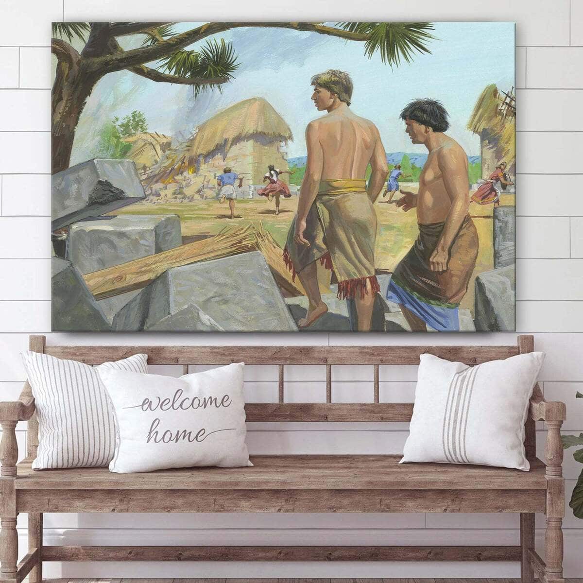 Christian Canvas Wall Art Alma And Amulek Walk Out Of The Fallen Prison Christian Canvas Wall Art Alma And Amulek Walk Out Of The Fallen Prison