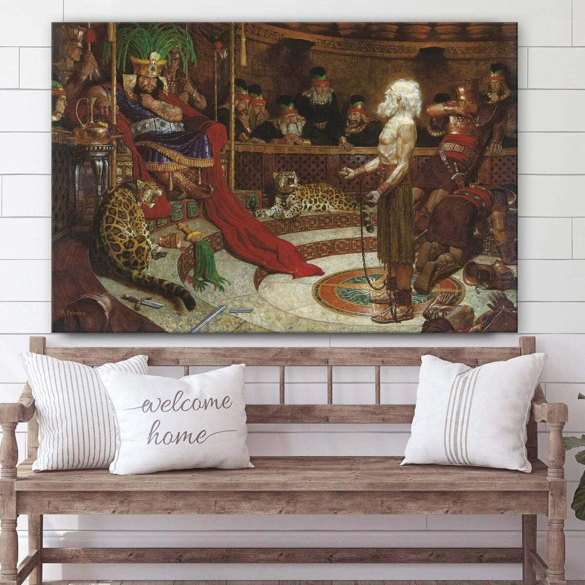 Christian Canvas Wall Art Abinadi Before King Noah Christian Canvas Wall Art Abinadi Before King Noah