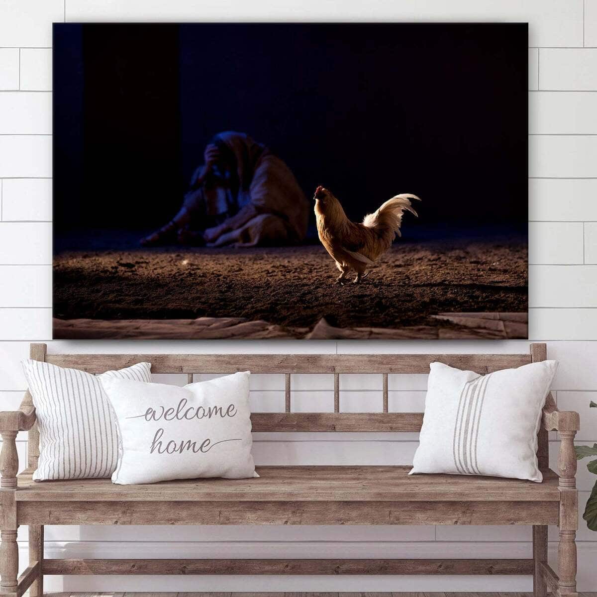 Christian Canvas Wall Art Peter & Rooser After Denying Christ Christian Canvas Wall Art Peter & Rooser After Denying Christ