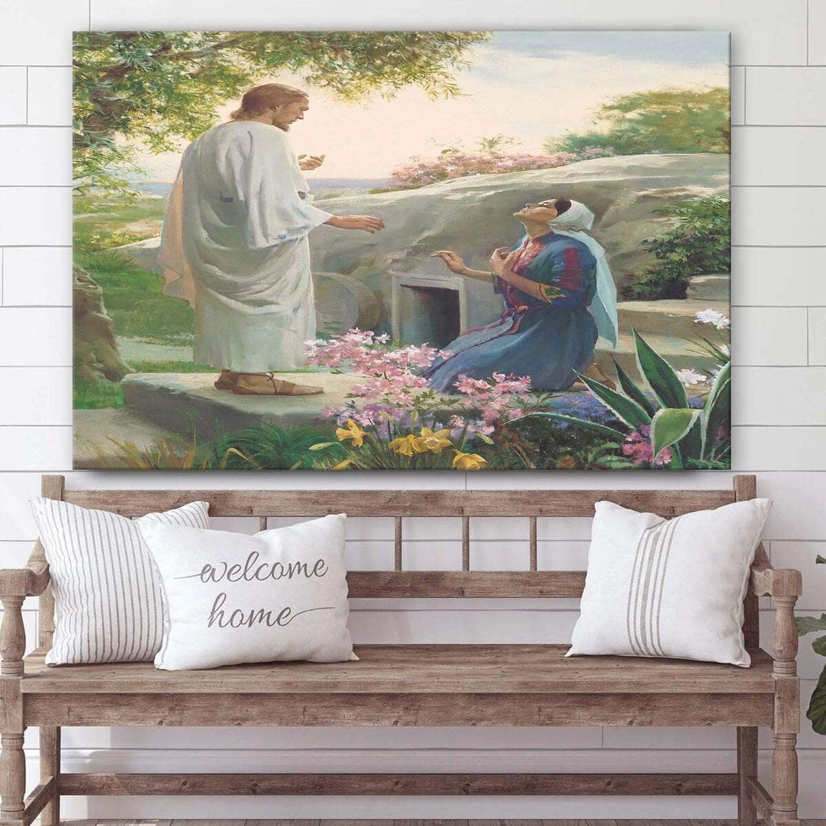 Christian Canvas Wall Art Mary And The Resurrected Christ Christian Canvas Wall Art Mary And The Resurrected Christ