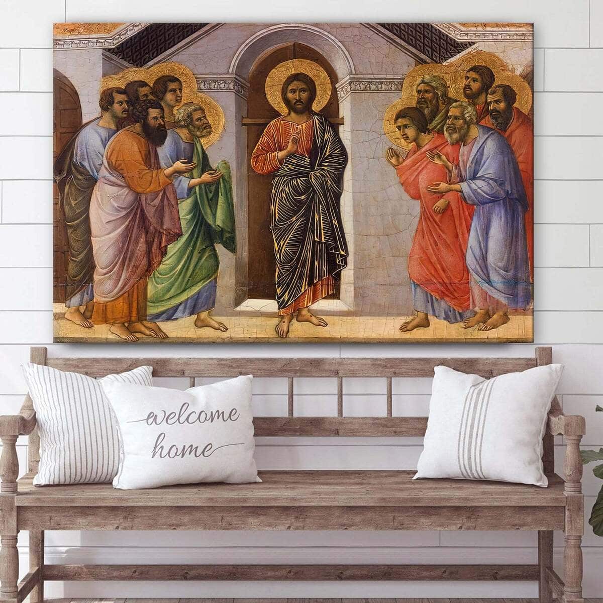 Christian Canvas Wall Art Christ Appears To Apostles Behind Closed Doors Christian Canvas Wall Art Christ Appears To Apostles Behind Closed Doors