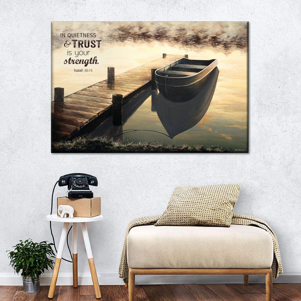 Christian Canvas Wall Art In Quietness & Trust Is Your Strength Christian Canvas Wall Art In Quietness & Trust Is Your Strength