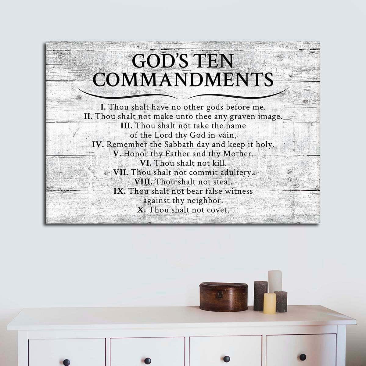 God's Ten Commandments Christian Canvas Wall Art God's Ten Commandments Christian Canvas Wall Art