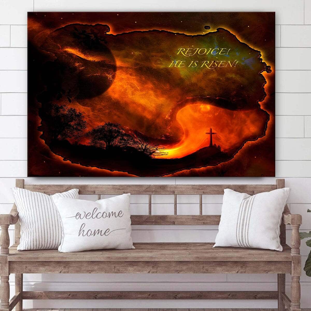 Christian Canvas Wall Art Rejoice He Is Risen Christian Canvas Wall Art Rejoice He Is Risen