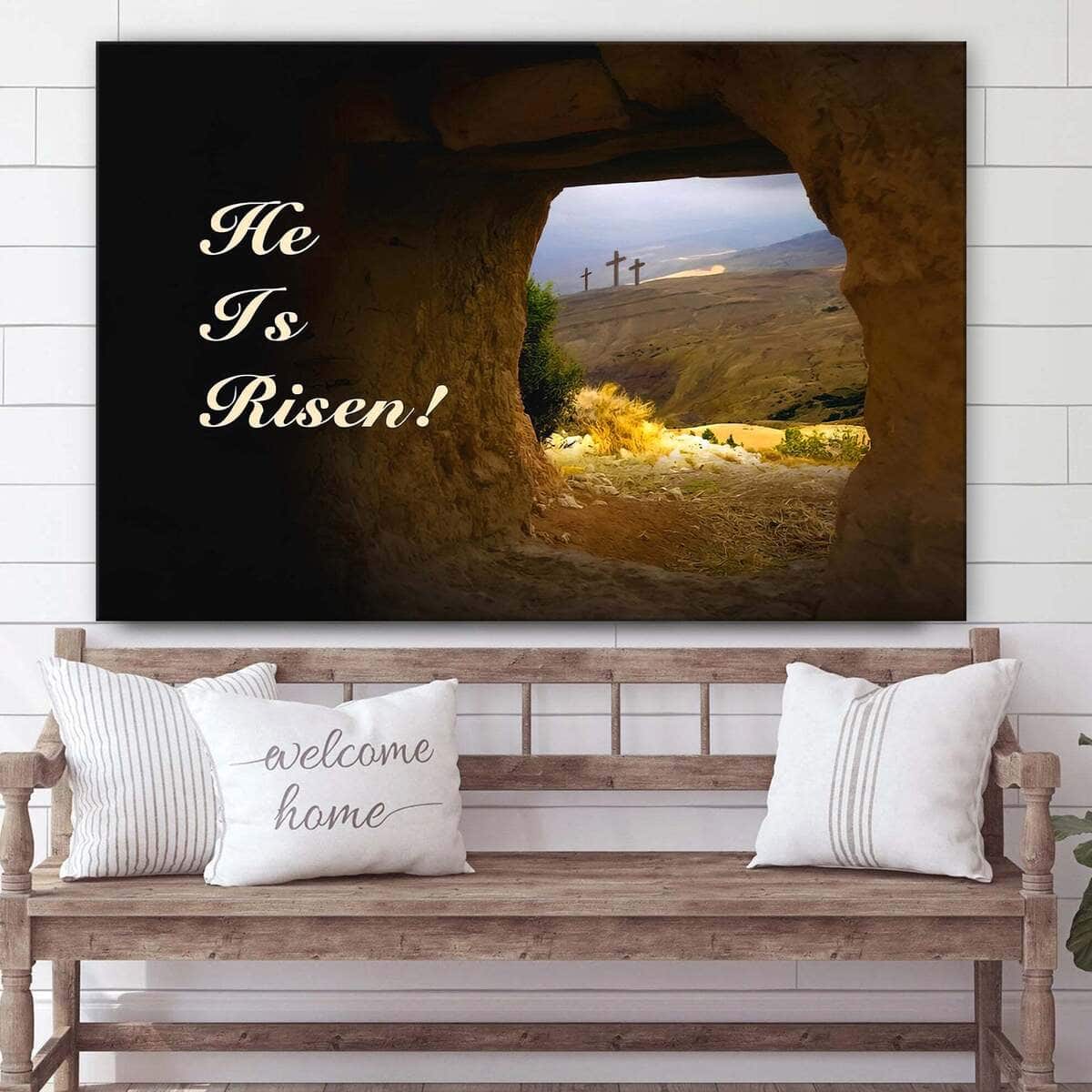 Christian Canvas Wall Art He Is Risen Easter Sunday Christian Canvas Wall Art He Is Risen Easter Sunday