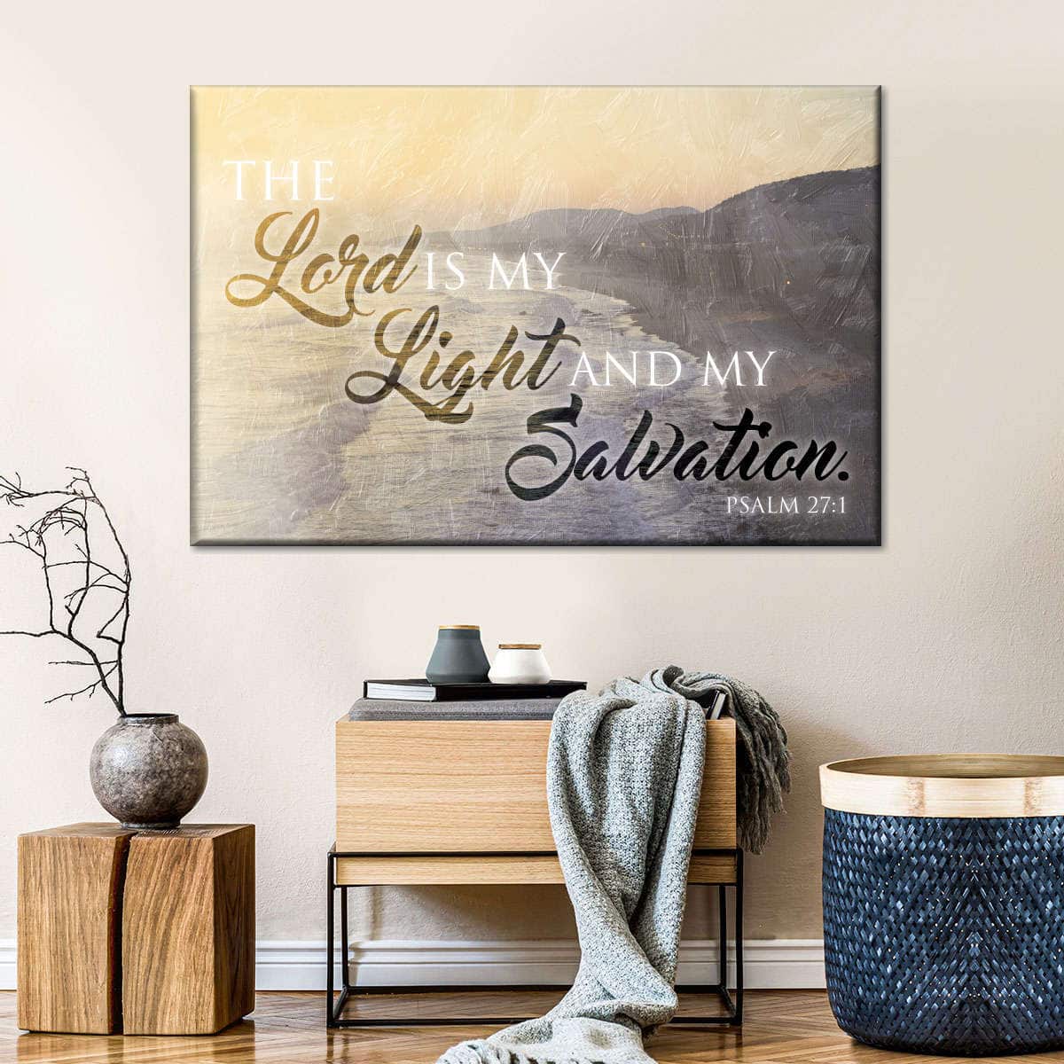 Christian Canvas Wall Art The Lord Is My Light And My Salvation Religious Christian Canvas Wall Art The Lord Is My Light And My Salvation Religious