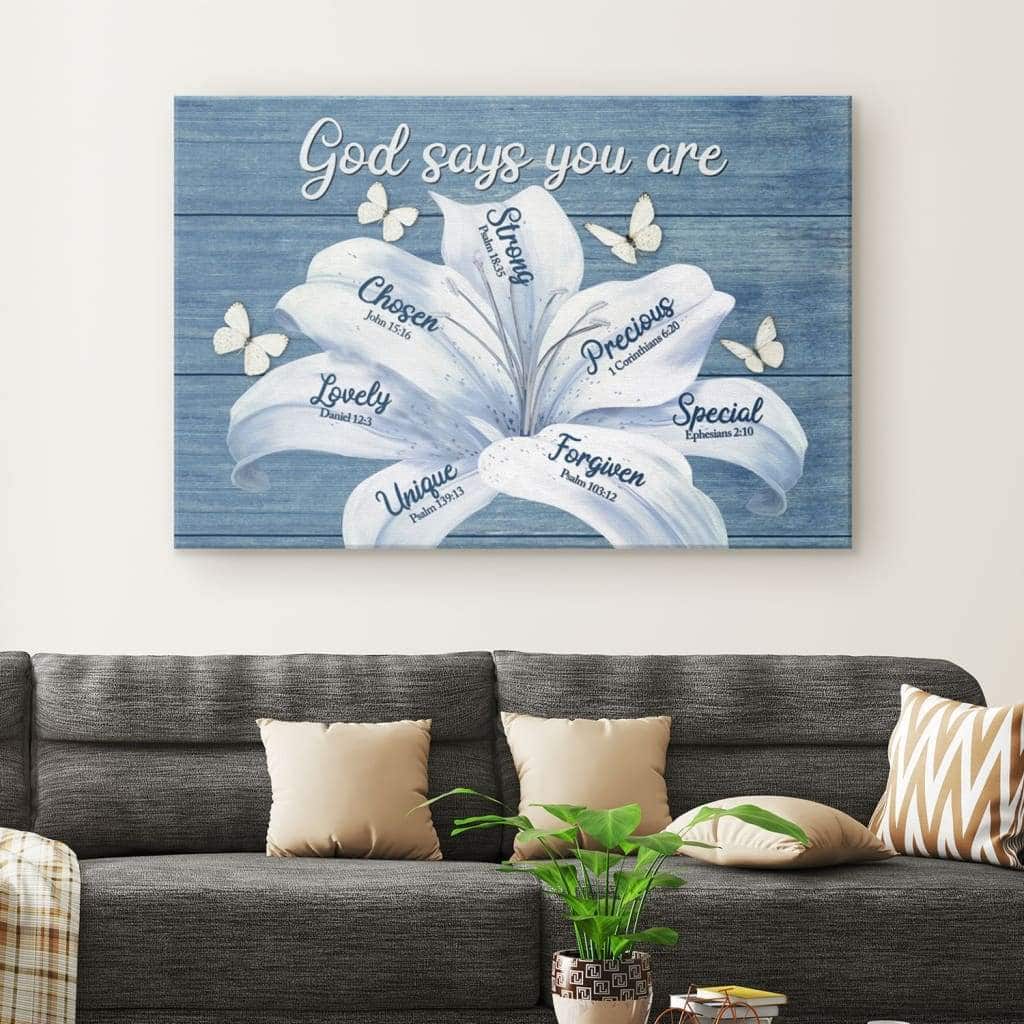 Christian God Says You Are Canvas Wall Art White Lily Christian God Says You Are Canvas Wall Art White Lily