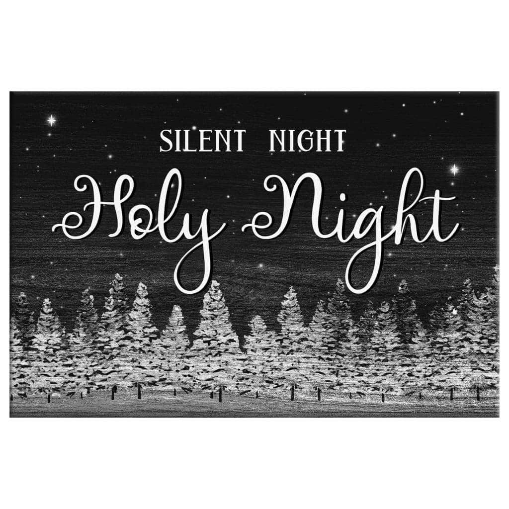 Christian Canvas Wall Art Silent Night Holy Night Christmas Tree Christian Canvas Wall Art Silent Night Holy Night Christmas Tree