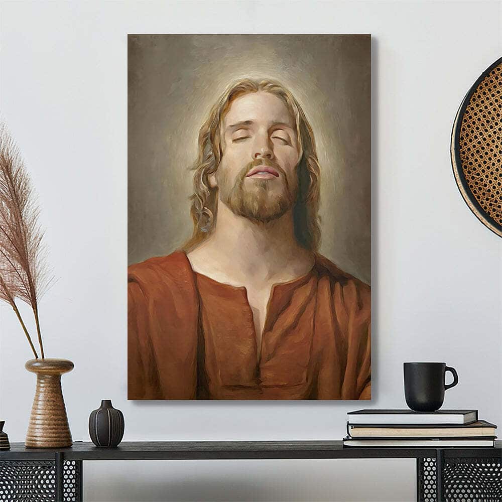 Christian Jesus Closed Eyes Canvas Print Christian Jesus Closed Eyes Canvas Print