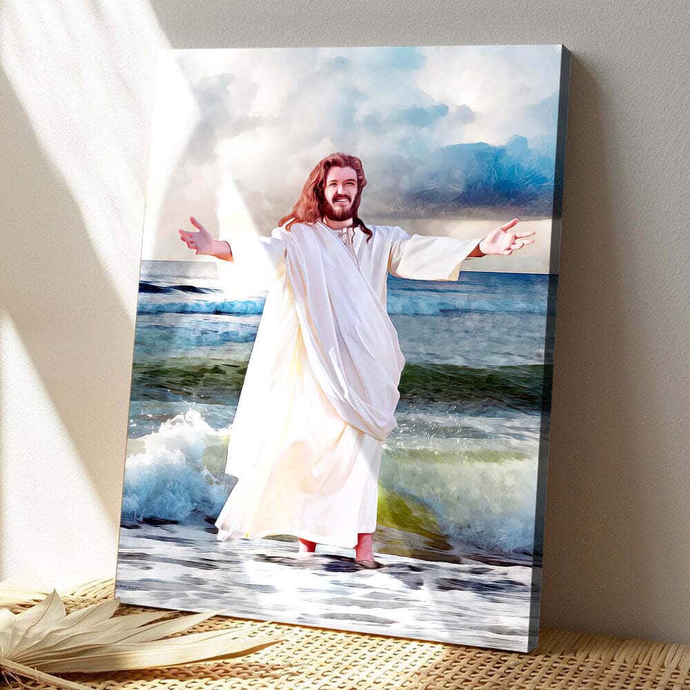 Christian Jesus Is On The Beach Canvas Print Christian Jesus Is On The Beach Canvas Print