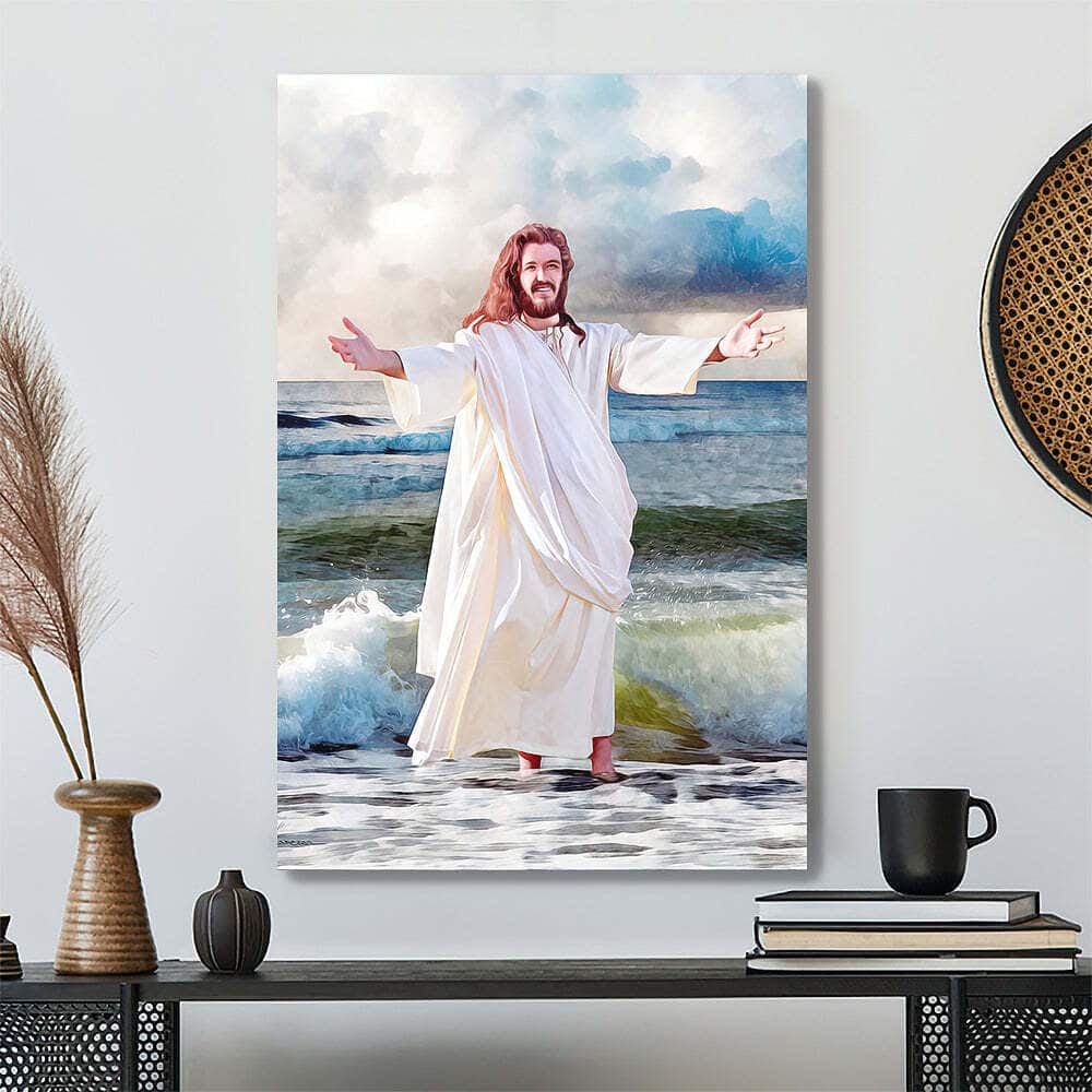 Christian Jesus Is On The Beach Canvas Print Christian Jesus Is On The Beach Canvas Print