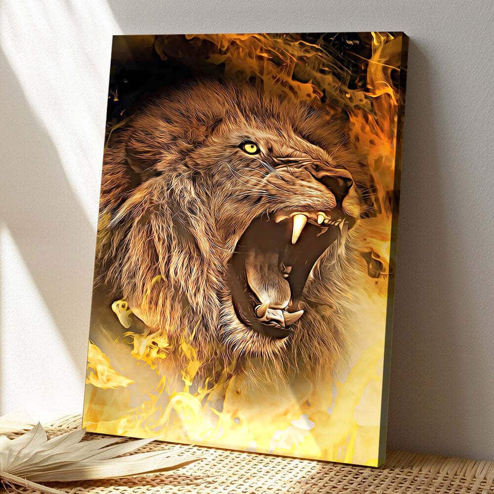 Christian Lion Scripture Canvas Print